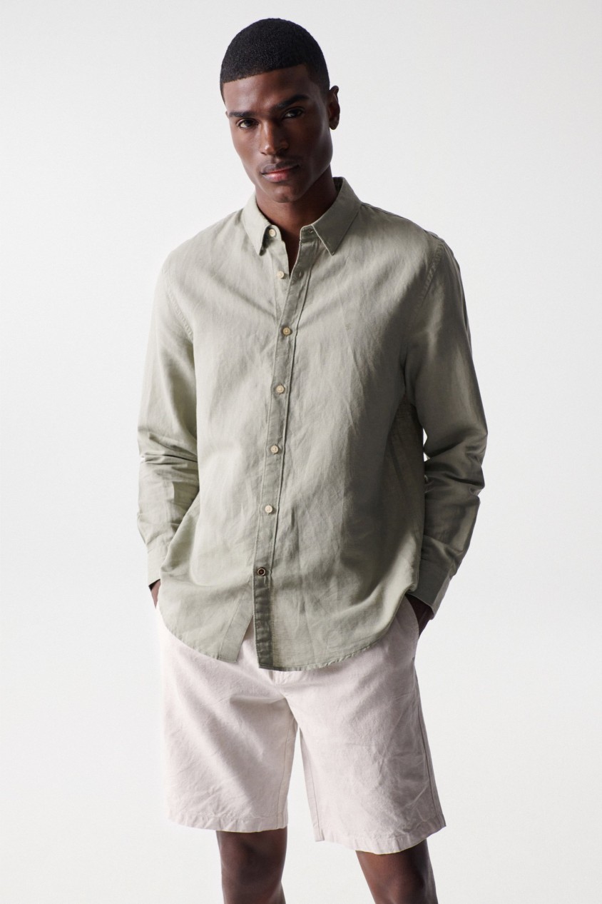 SHIRT WITH LINEN BLEND
