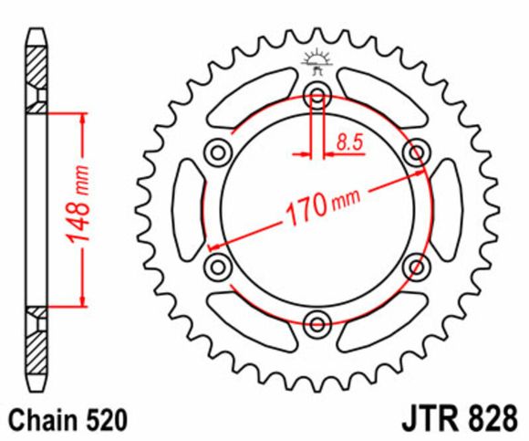 Couronne JT. acier standard 828 - 520Ref : JTC00171A / 1075140001