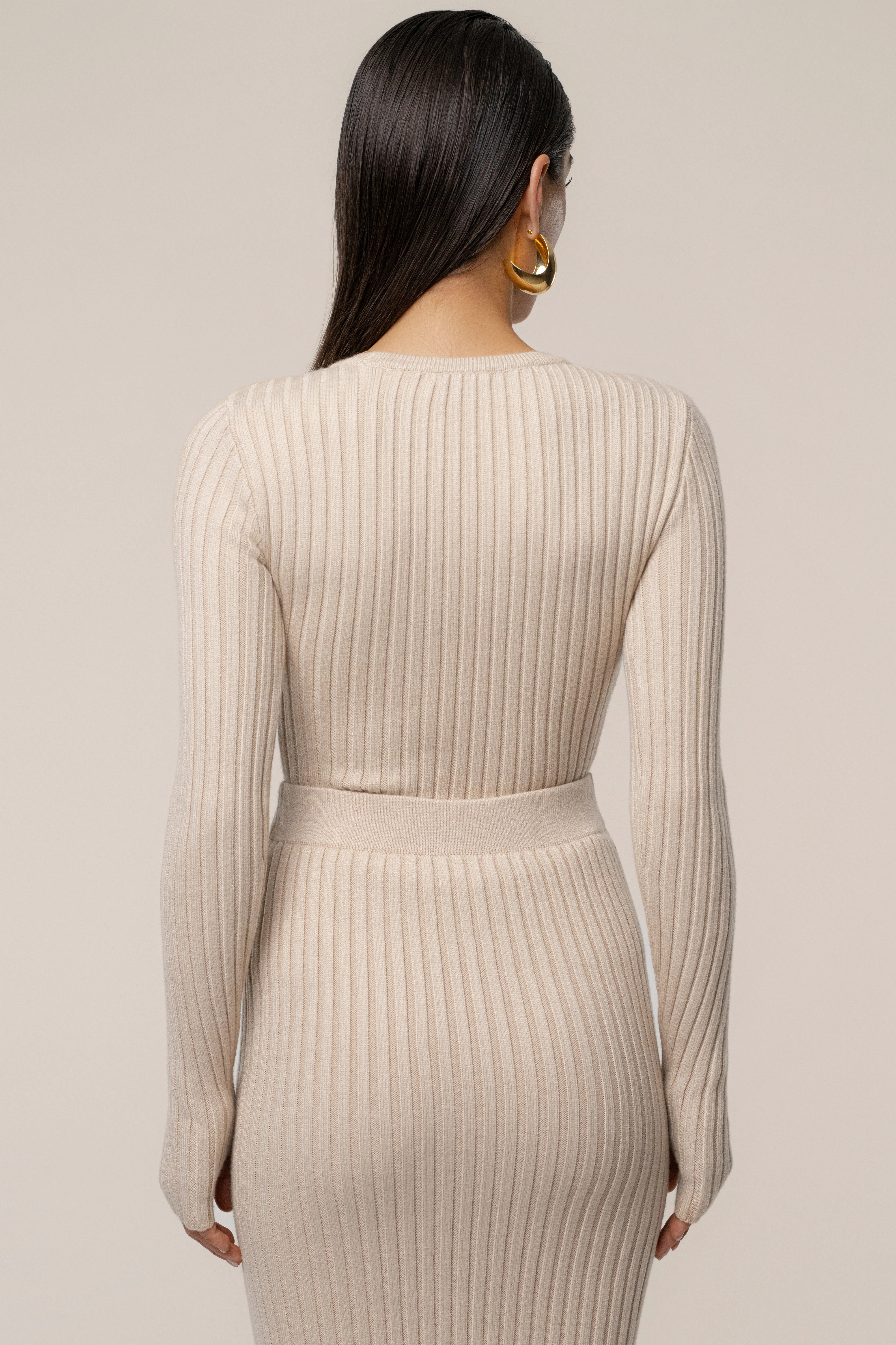 Stone Overcast Ribbed Top