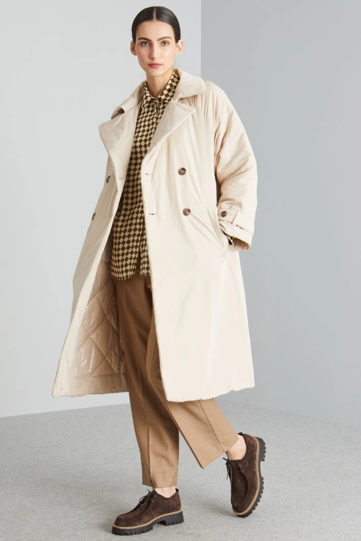 Trench-style padded coat - IVORY