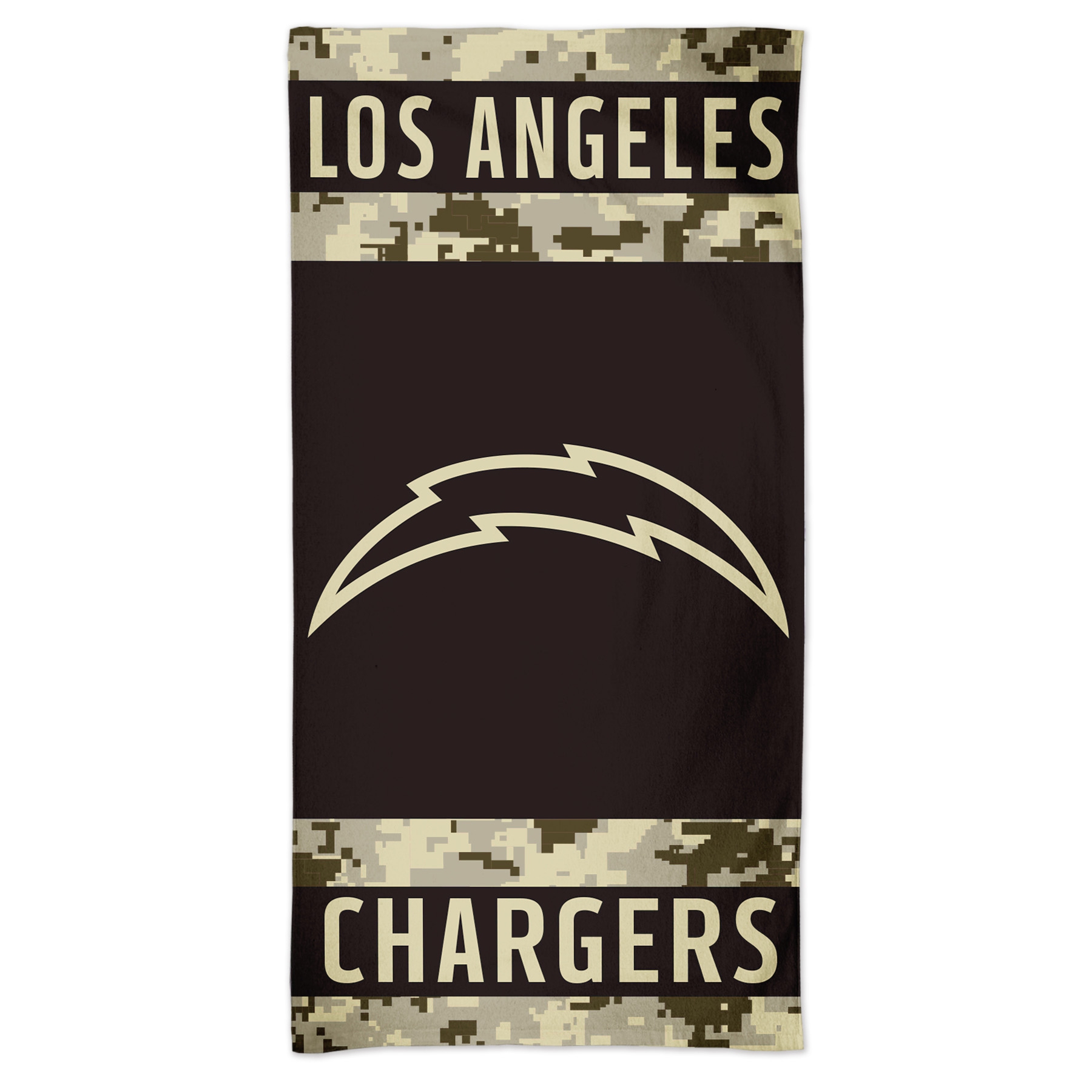 Los Angeles Chargers Camo Spectra NFL Beach Towel
