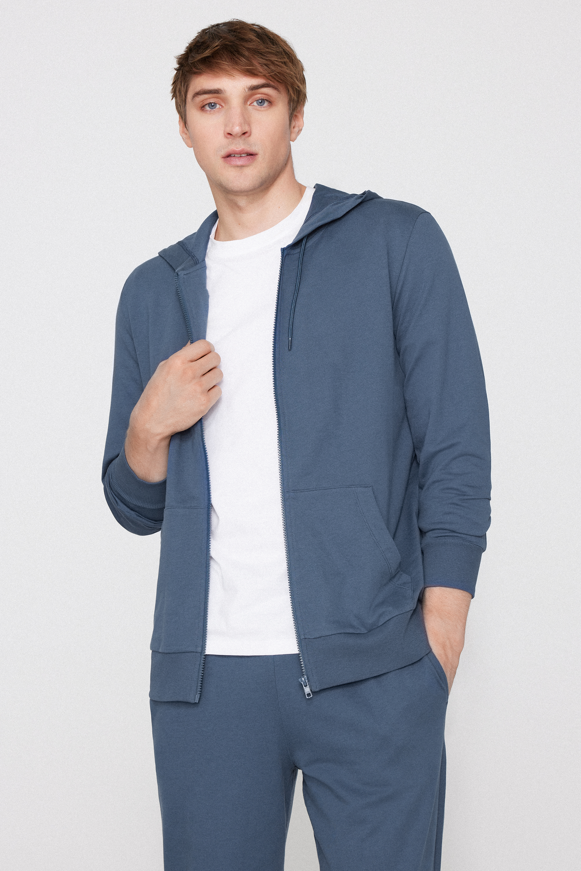 Long-Sleeved Zip-Up Hoodie