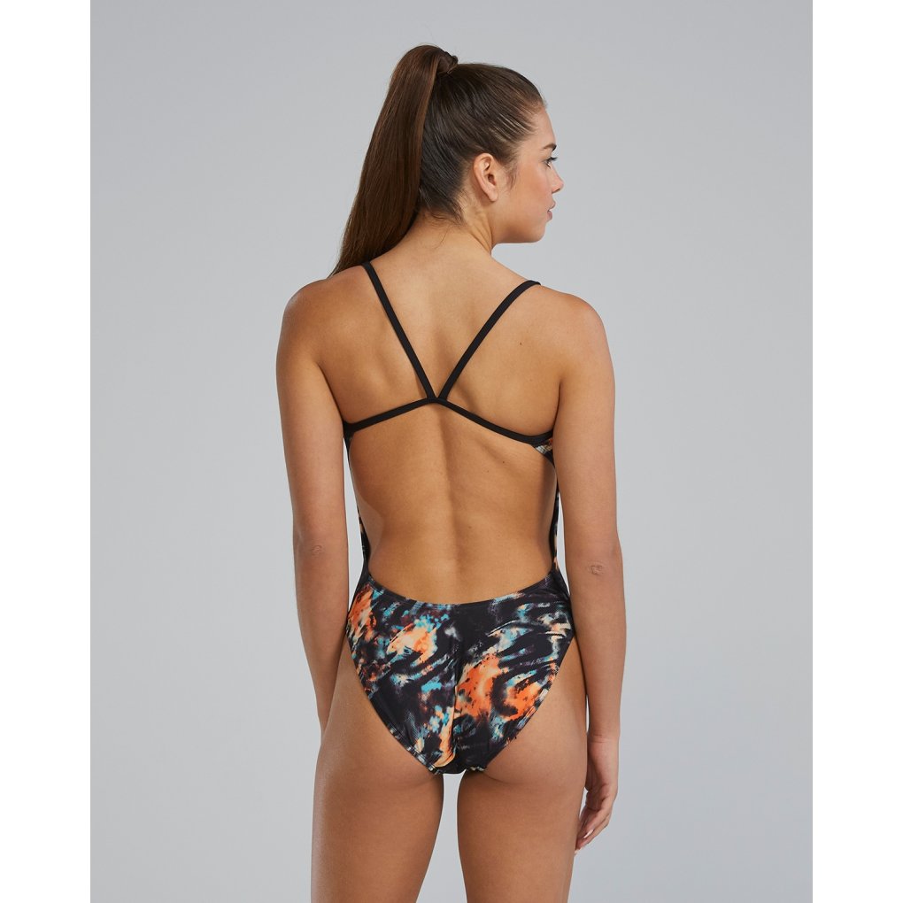 TYR Validus Durafast Elite® Cutoutfit Swimsuit Women - orange/aqua/black