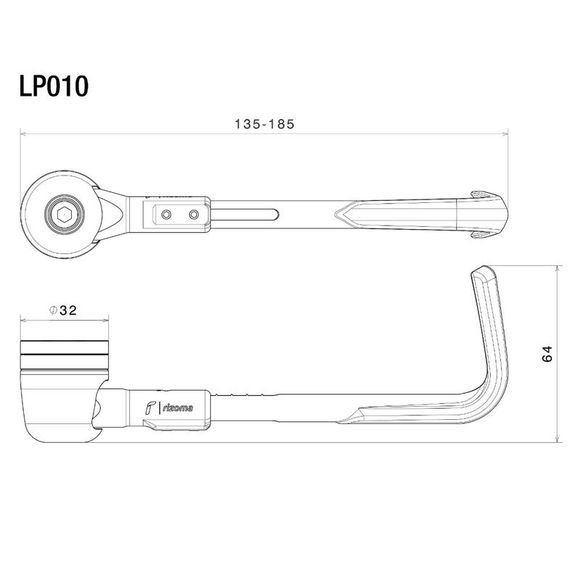 Rizoma ProGuard Street Edition Brake Lever Guard - Universal - BlackRef: RZ0126
