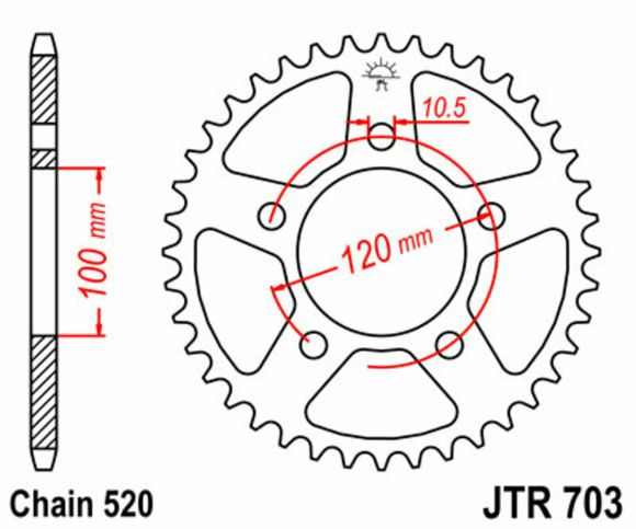 Couronne JT. Acier Standard - 520 42 dentsRef : JTC01866A / 1075093004