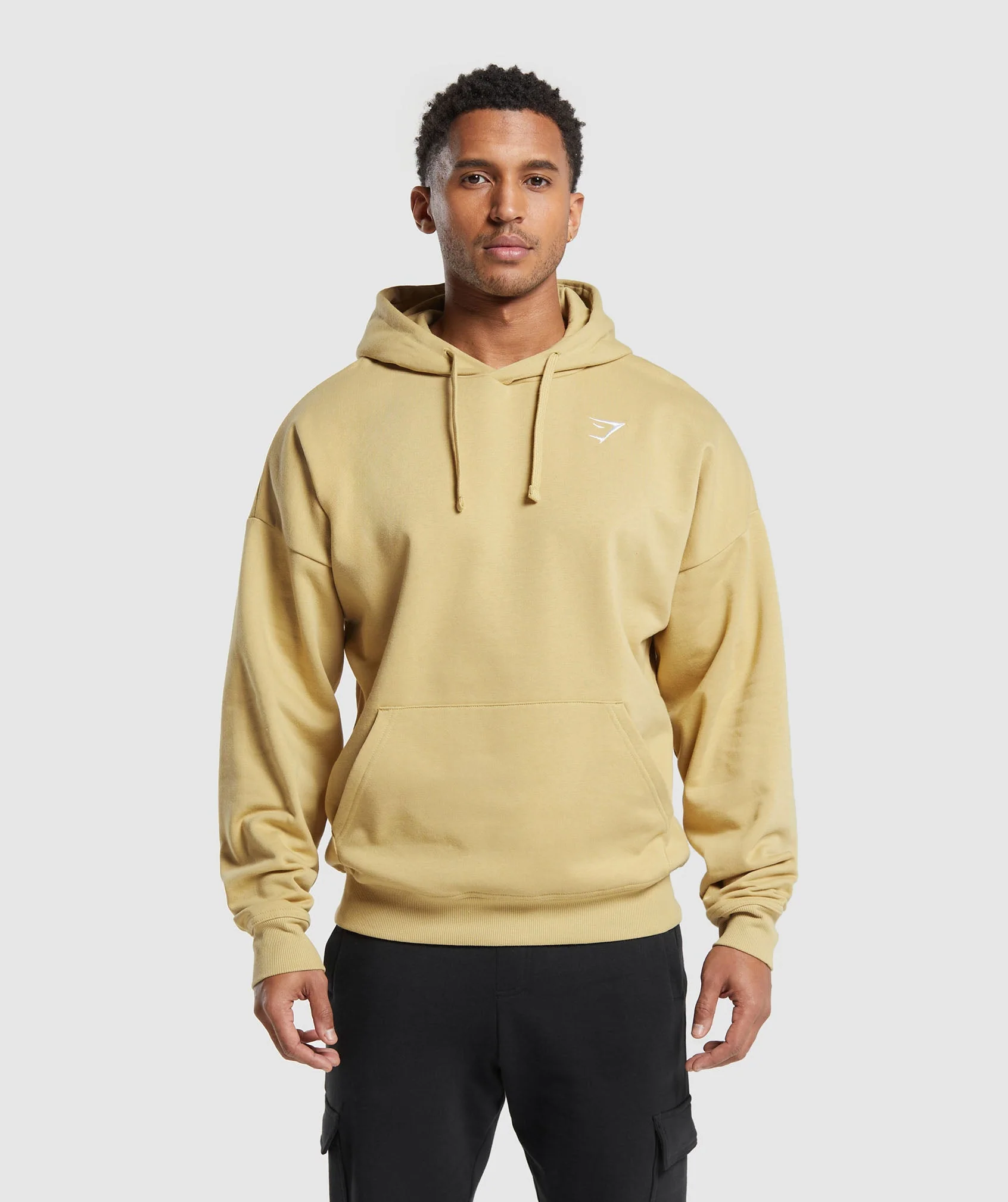 Crest Oversized Hoodie Khaki Yellow