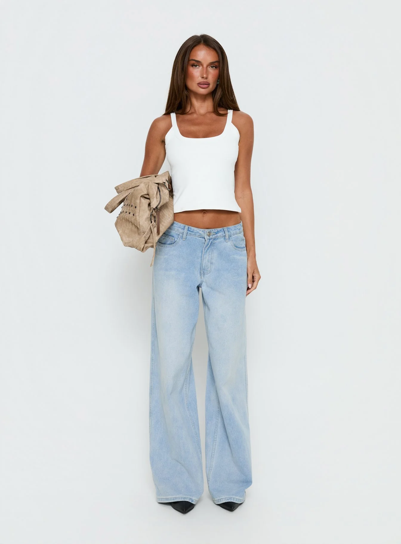 Kasper Cinched Tank Top White