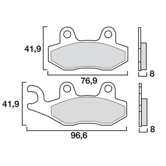 Brembo Organic brake pads front/rear depending on modelRef: 07SU1215
