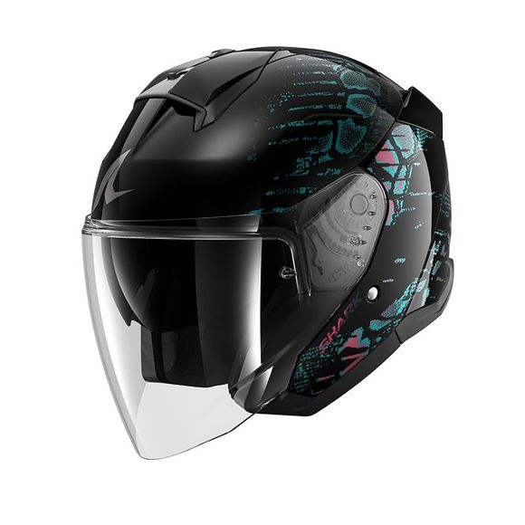 Shark SKWAL JET REPTAIA jet helmet - Black / PurpleRef: SH1856