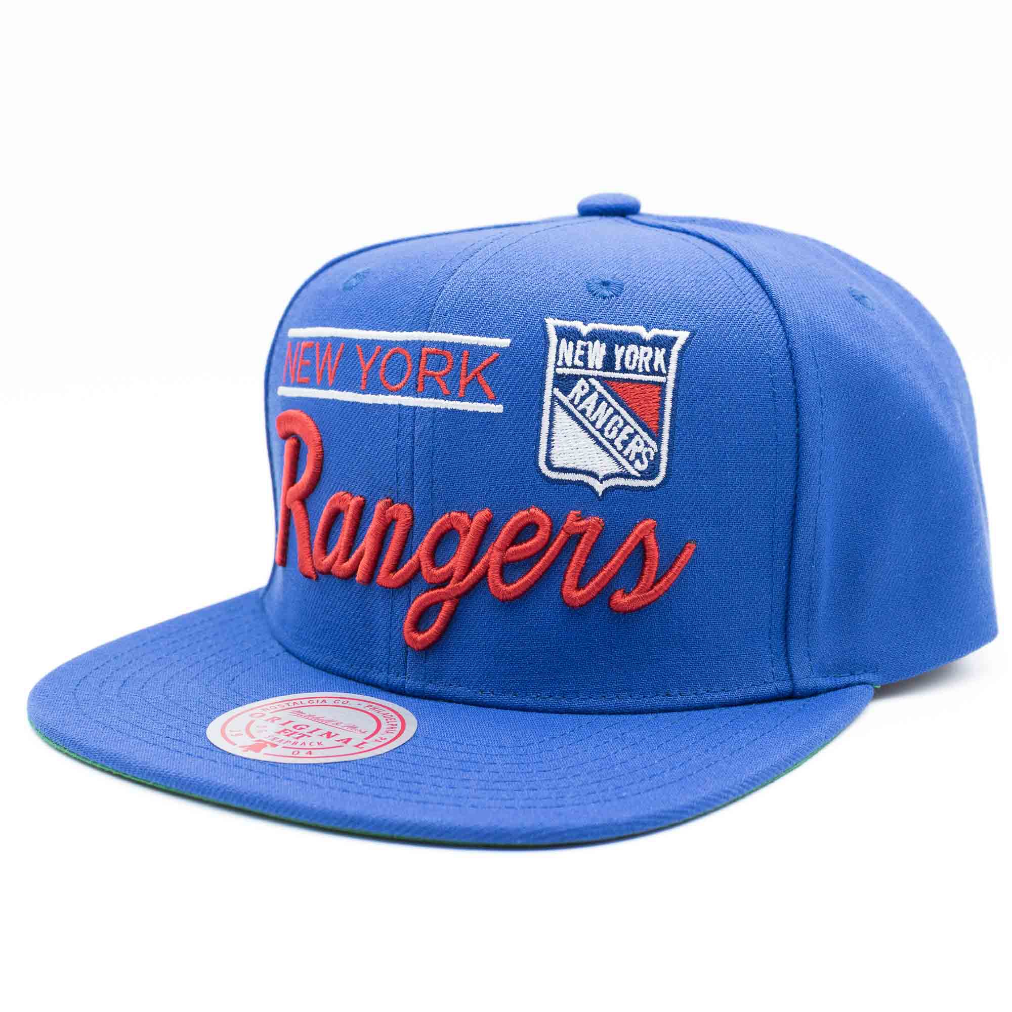 New York Rangers Retro Lock Up Mitchell & Ness Snapback NHL Cap Blue