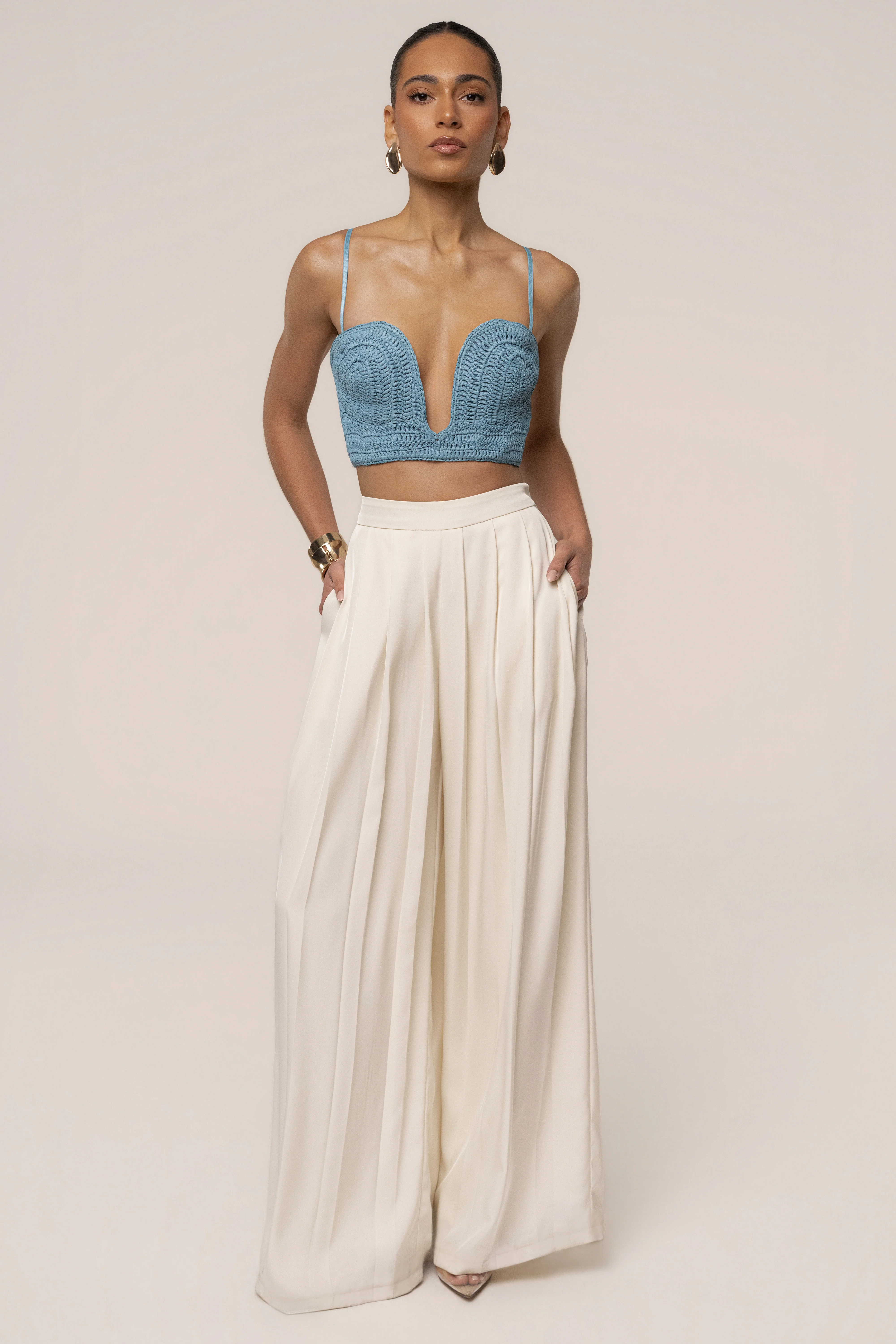 Blue Sail Away Texture Bustier