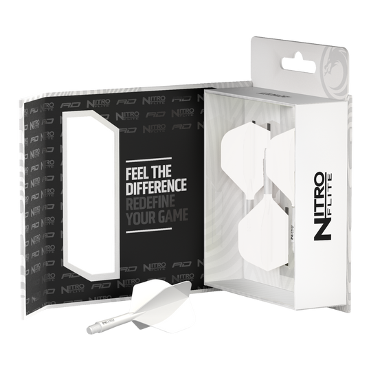 Red Dragon Nitroflite White Shaft White Flights No2