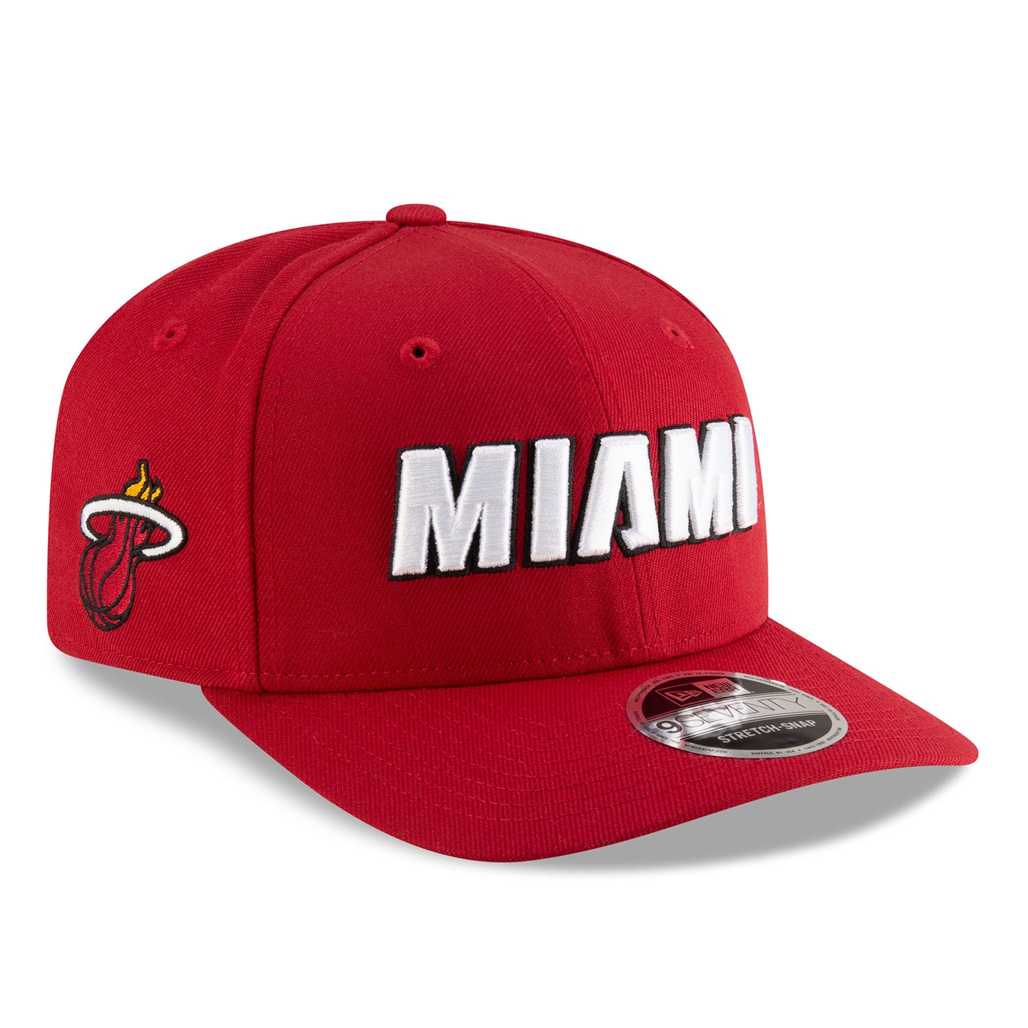 Miami Heat 2025-26 NBA Statement Stretch-Snap 9SEVENTY Cap Red