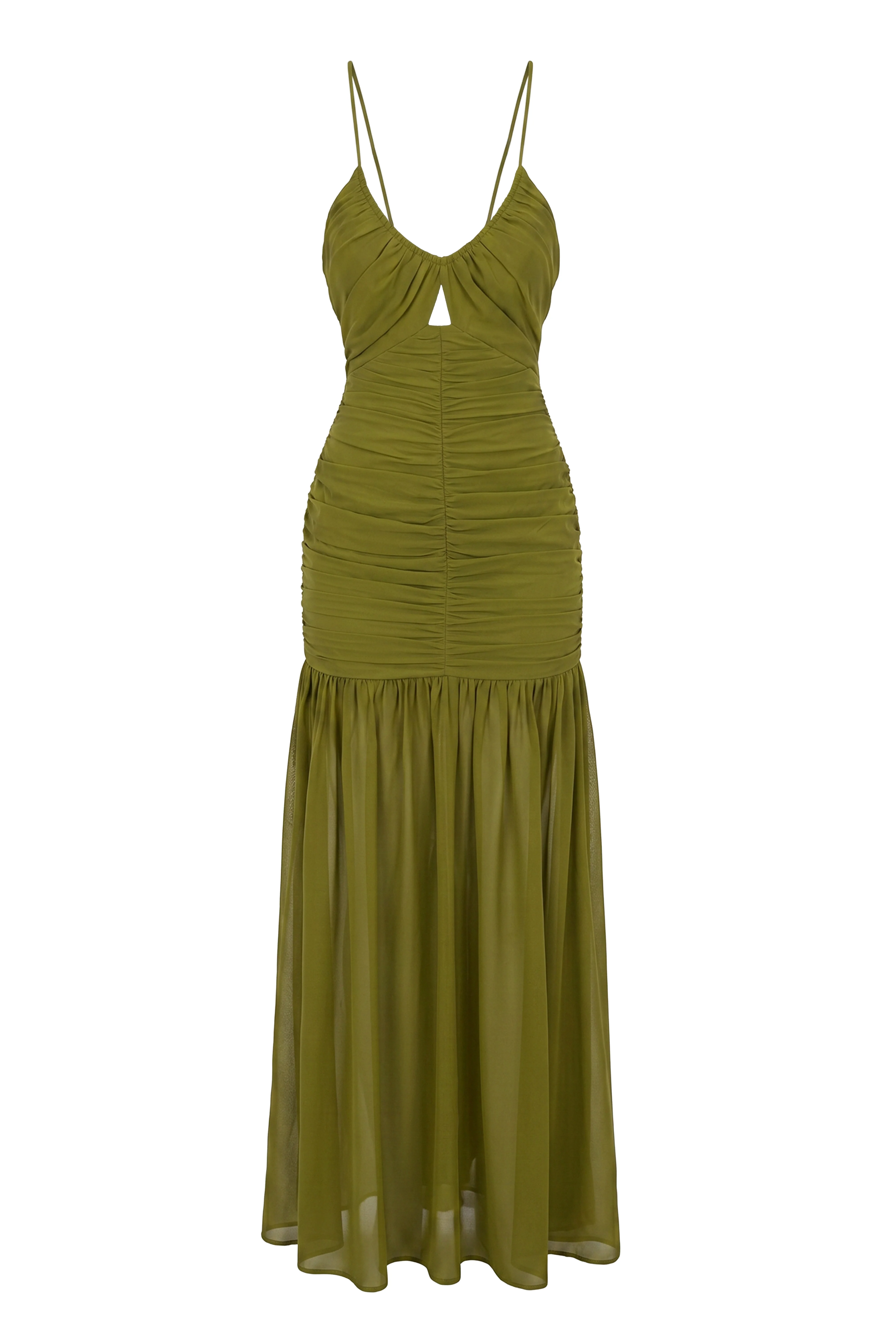 Lime Vienna Chiffon Maxi Dress