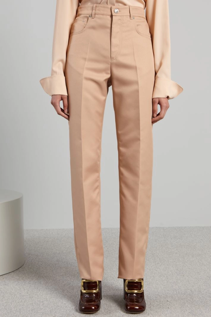 High waisted trousers - BEIGE