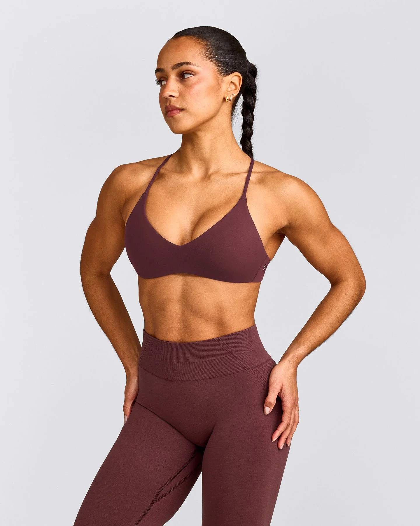 EasyLift™ Ultra Minimal Bralette with Grey Logo | Velvet Mocha