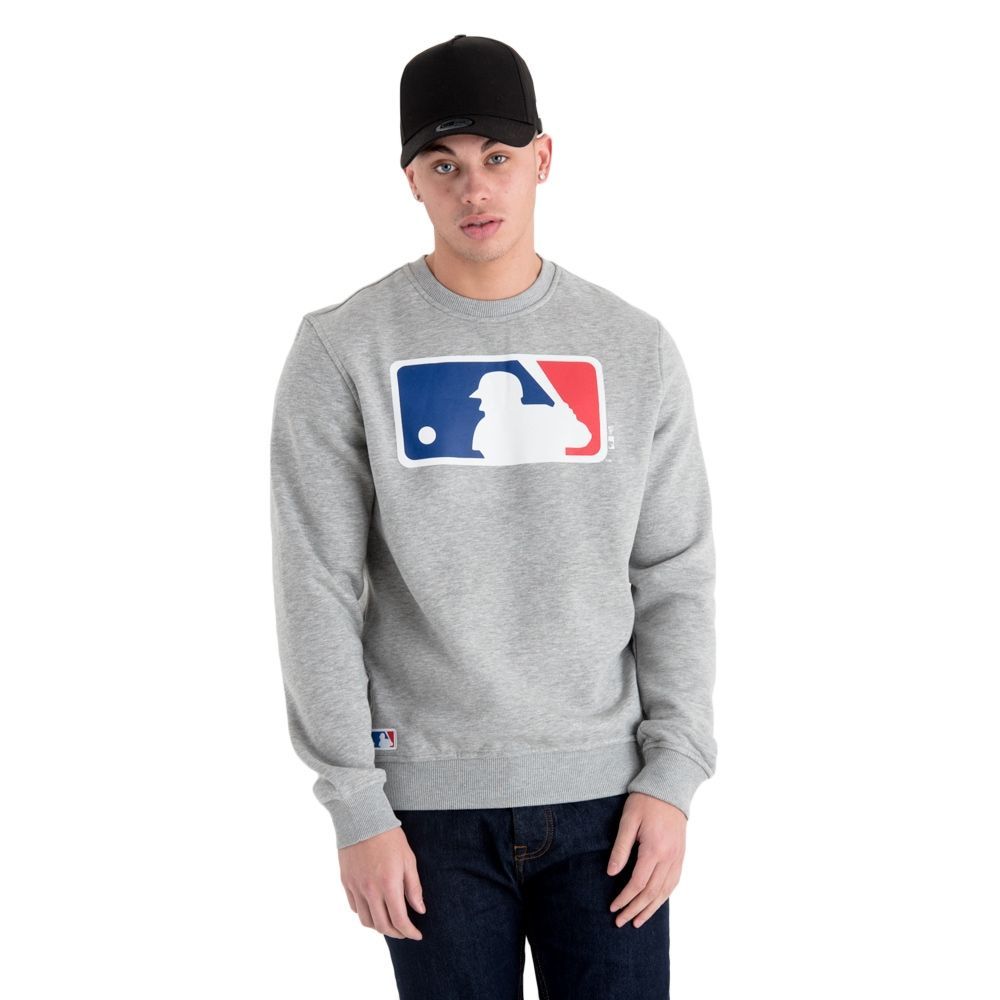 Major League Baseball Logo Crewneck MLB Sweatshirt Grey