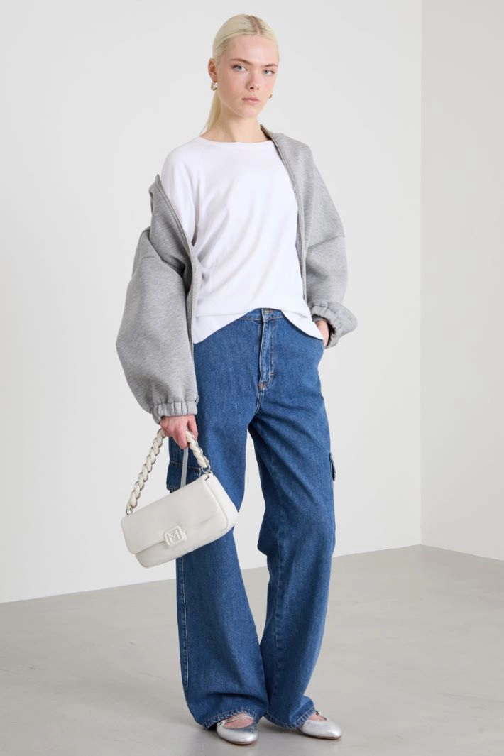 Viscose blend sweater - WHITE