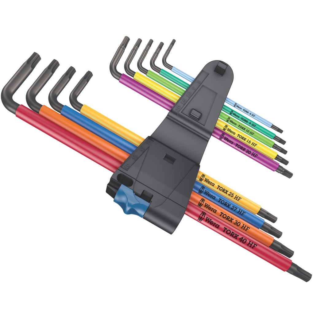 Wera 967/9 TX XL Multicolour HF 1 - Torx L-key Set with holding function - 9 Pcs.