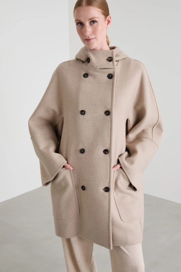 Double-breasted coat - LIGHT DOVE GREY