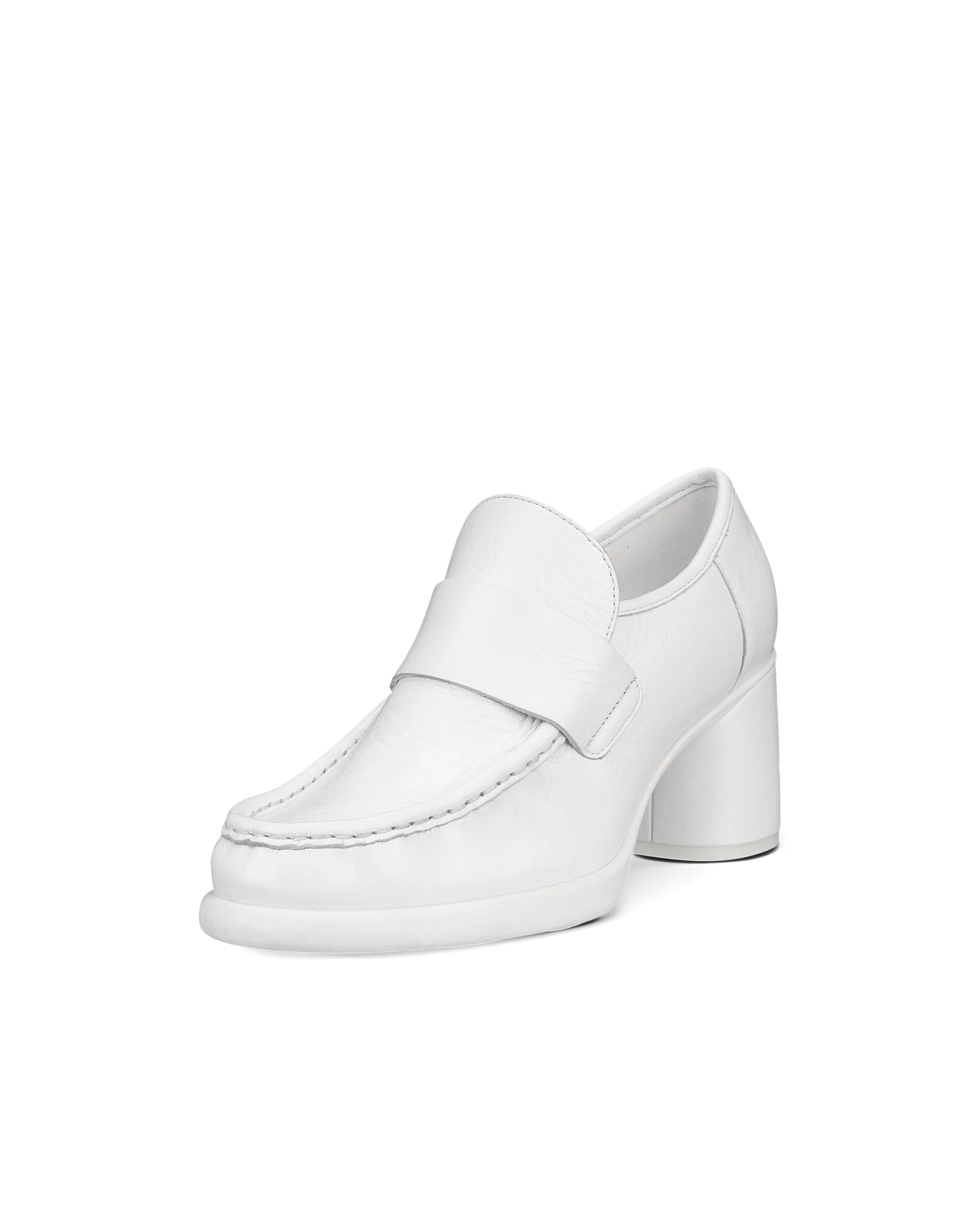 ECCO SCULPTED LX 55 Damen Lederloafer mit Blockabsatz Weiß