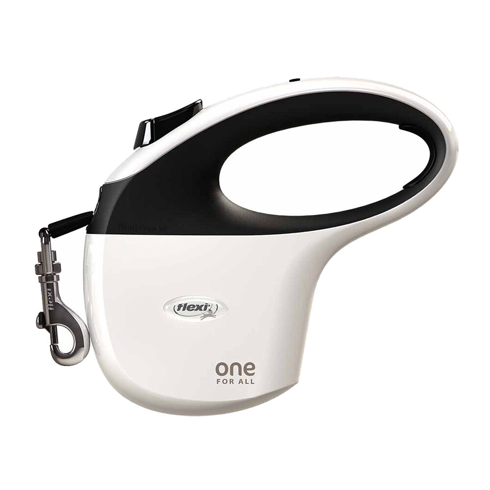 Flexi One Retractable Tape Lead - white/black