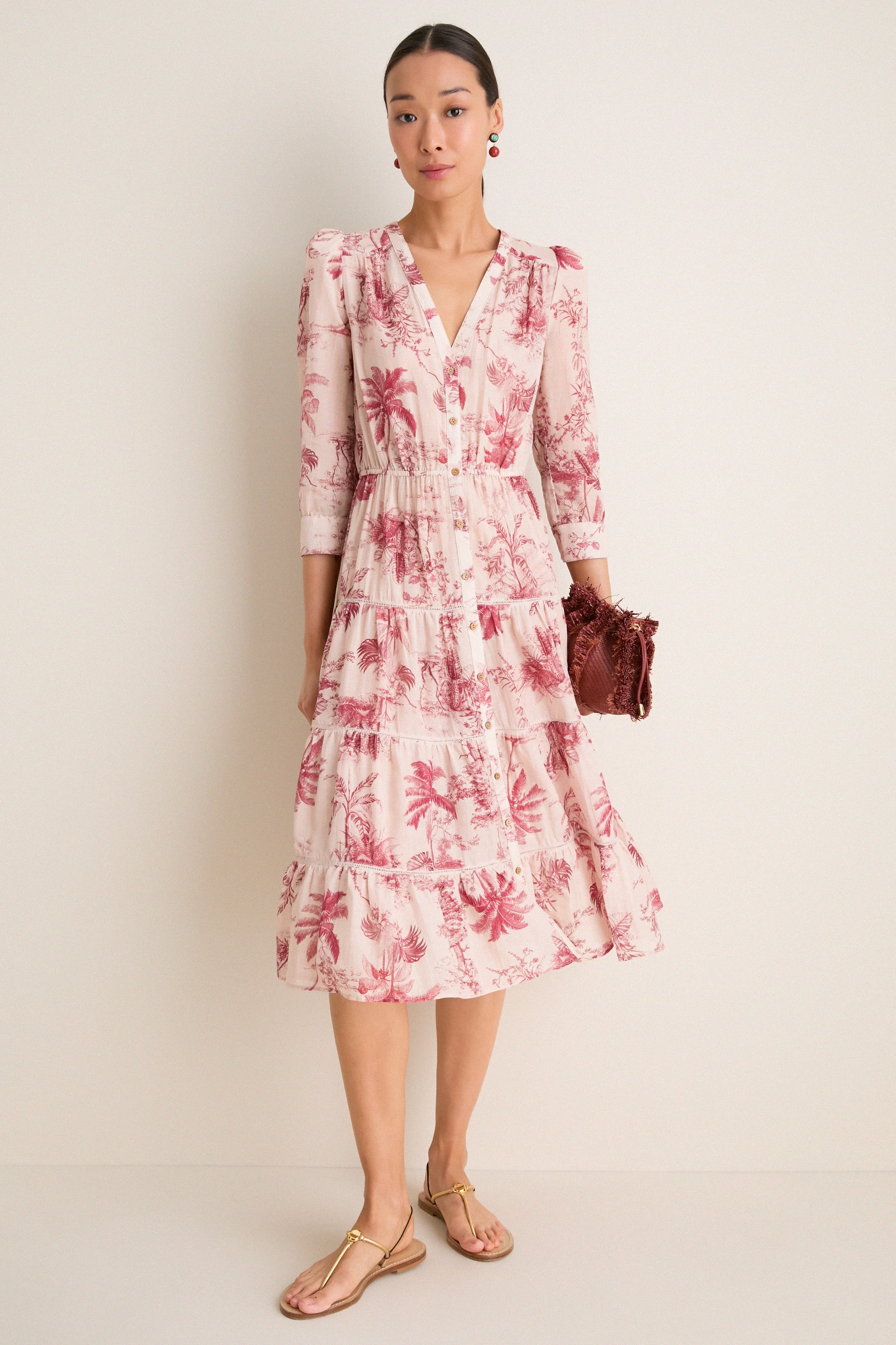 Tan Multi Textured Jungle Toile Serafine Dress