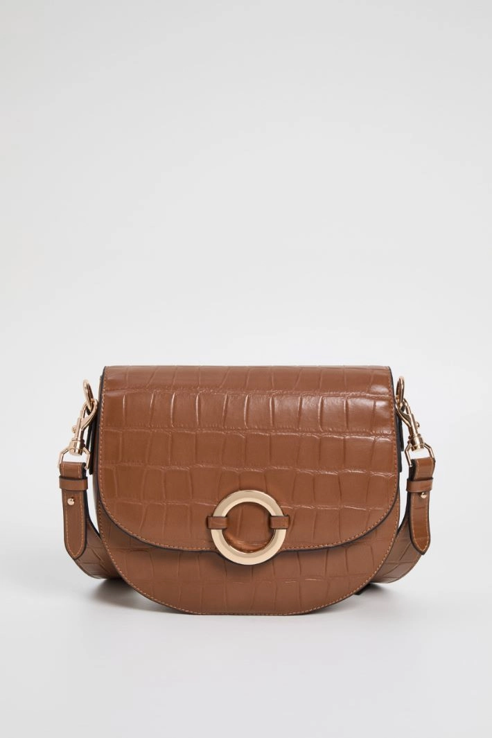 Crocodile print shoulder bag - LEATHER