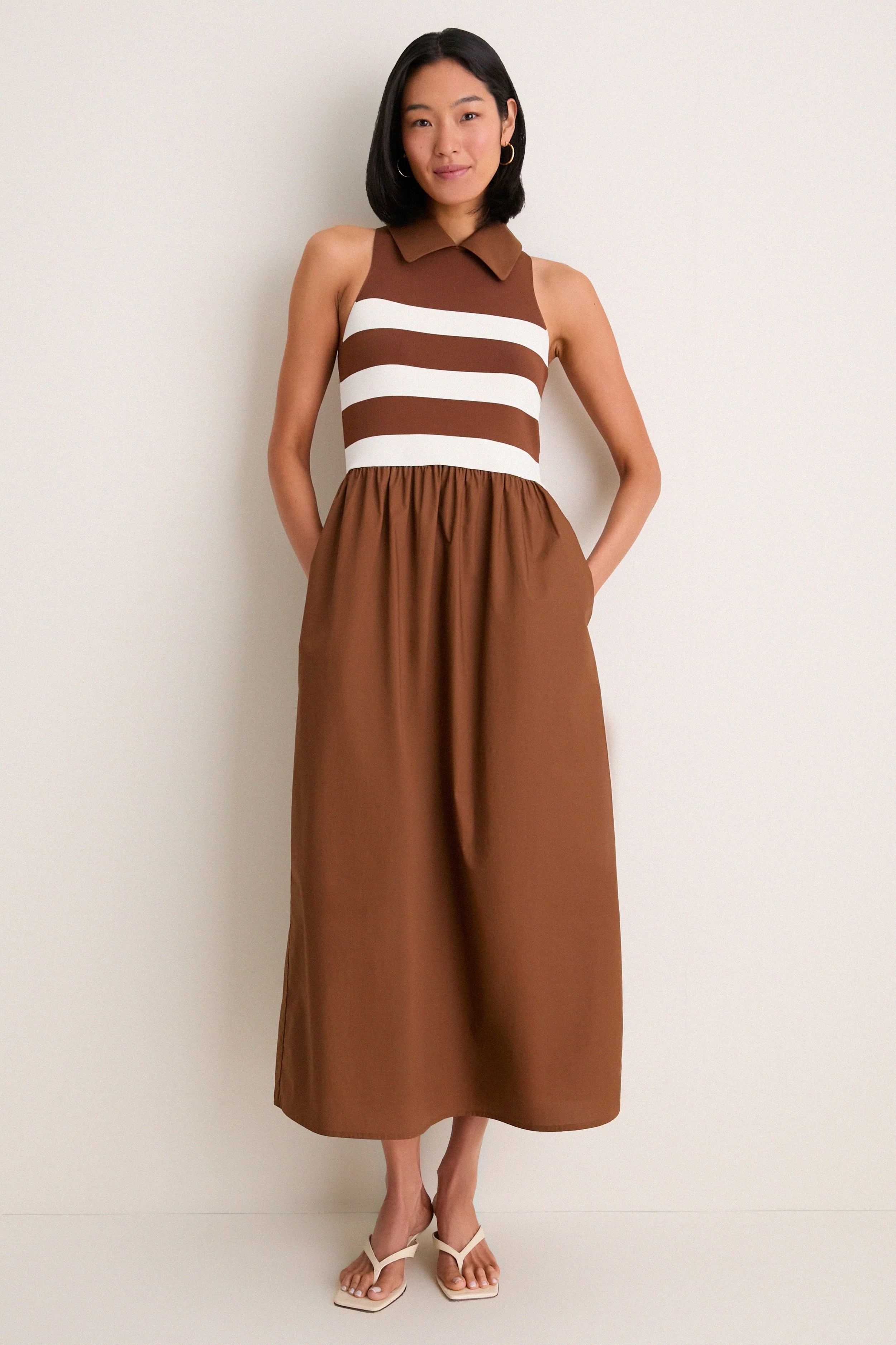Chocolate Stripe Marina Dress
