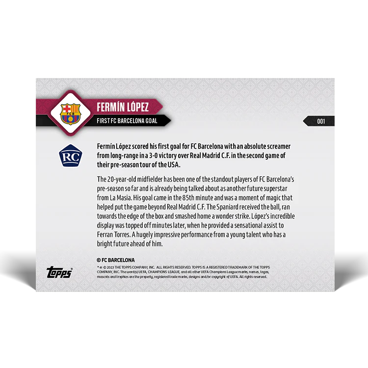 Topps UK - First FC Barcelona goal - BARCELONA TOPPS NOW® Card #001
