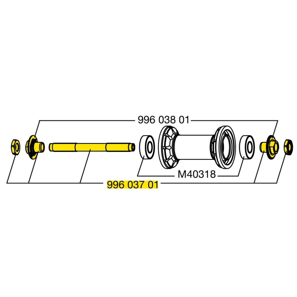 Mavic Front Wheel Axle for Ksyrium Equipe 2008 - 99603701