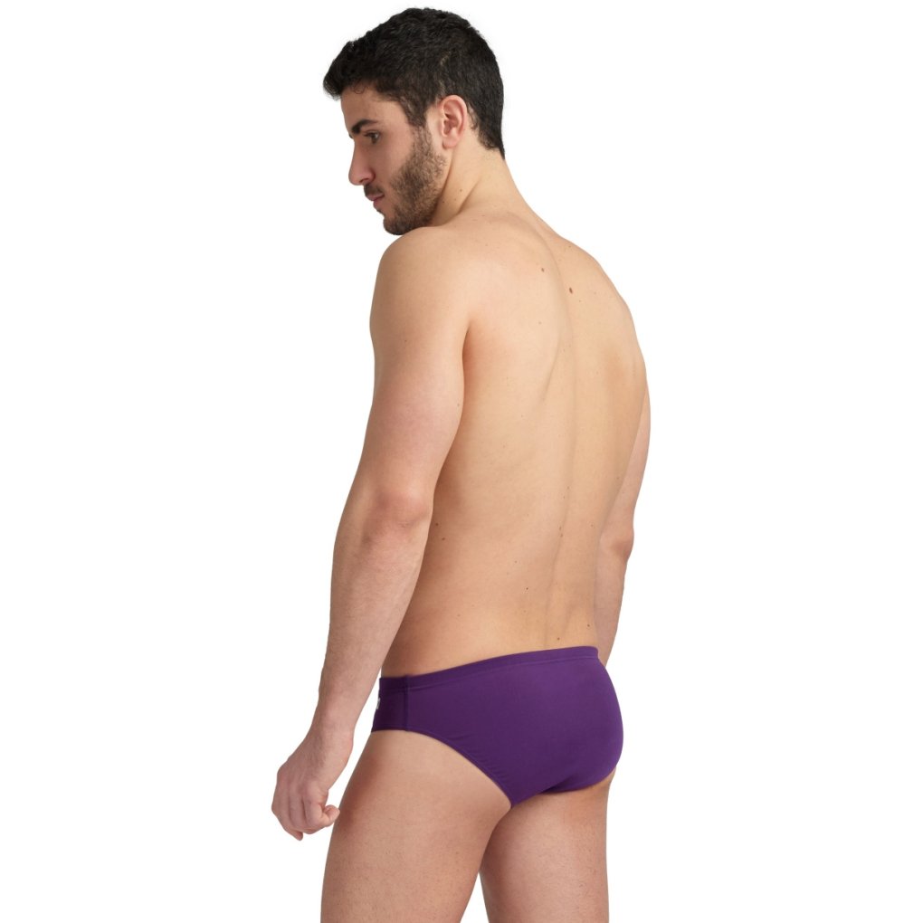 arena Performance Solid Team Swim Briefs Men - Plum-White