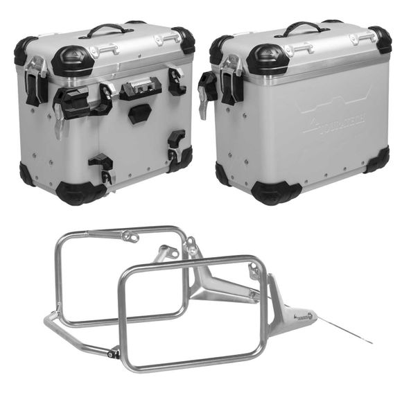 Touratech suitcase Complete kit ZEGA Evo 38/38 - Gray support included - Gray anodizedBMW 1300 R 1300 GS - 2023 - 2026Ref: Trt01294A / 01-035-6811-0