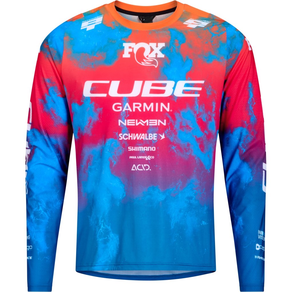 CUBE MTB X Actionteam Long Sleeve Jersey Men - blue´n´pink´n´orange