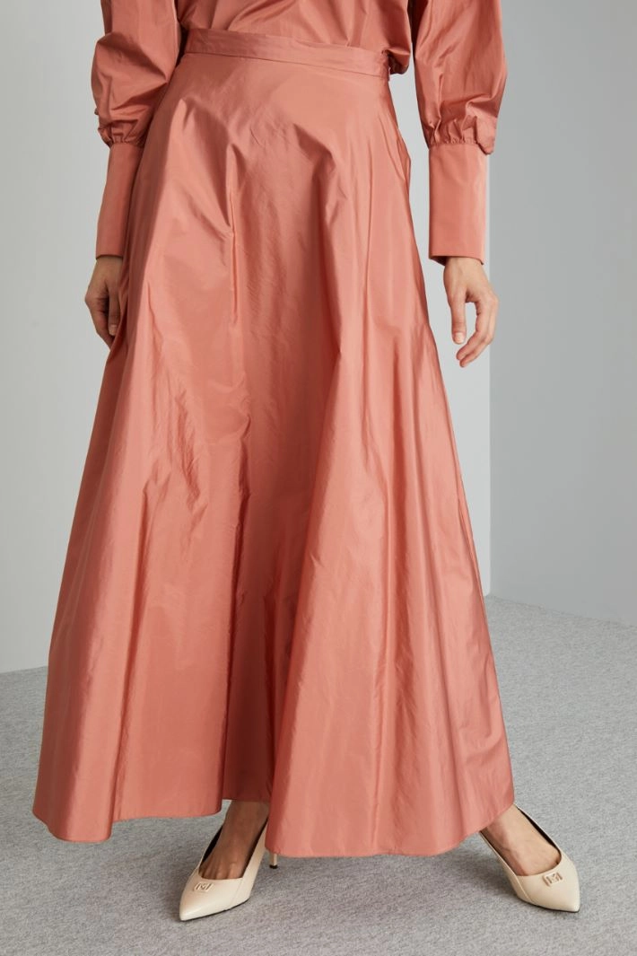 Flared flounced skirt - POWDER PINK