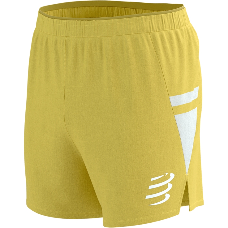 Compressport Performance Running Shorts Men - lemon/white