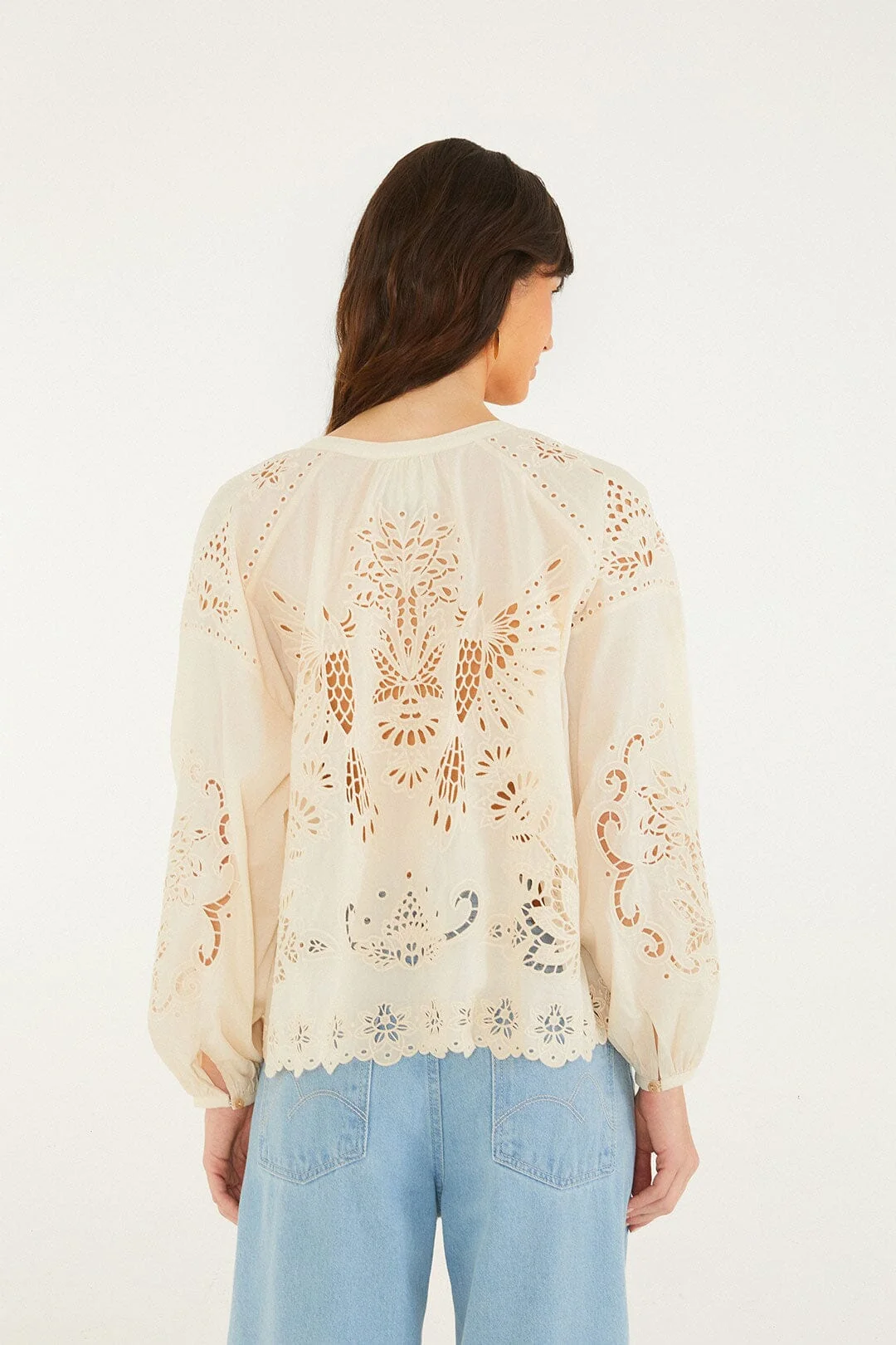 Soft Pink Artisanal Long Sleeve Blouse