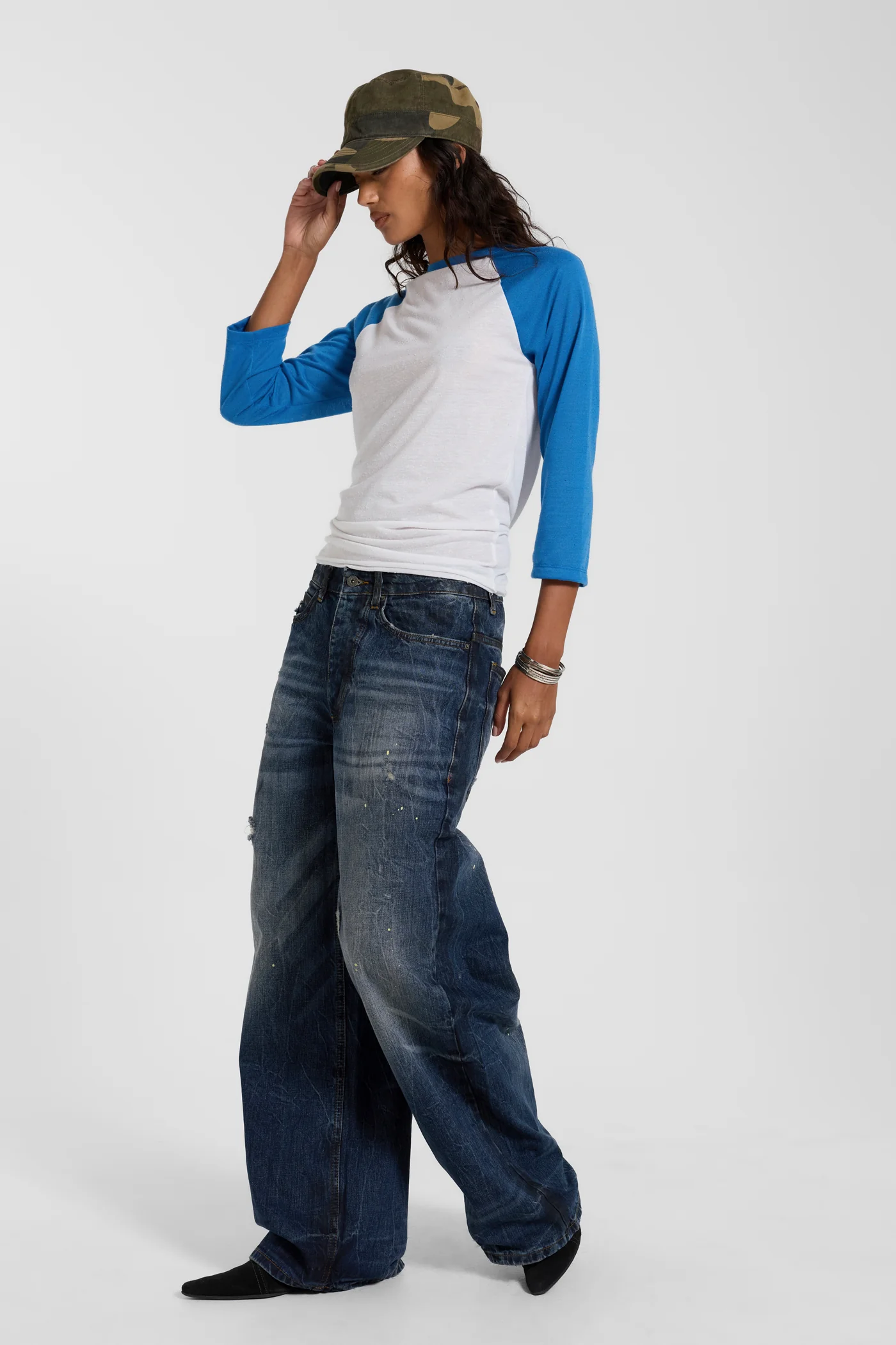 Blue Los Angeles Raglan Top