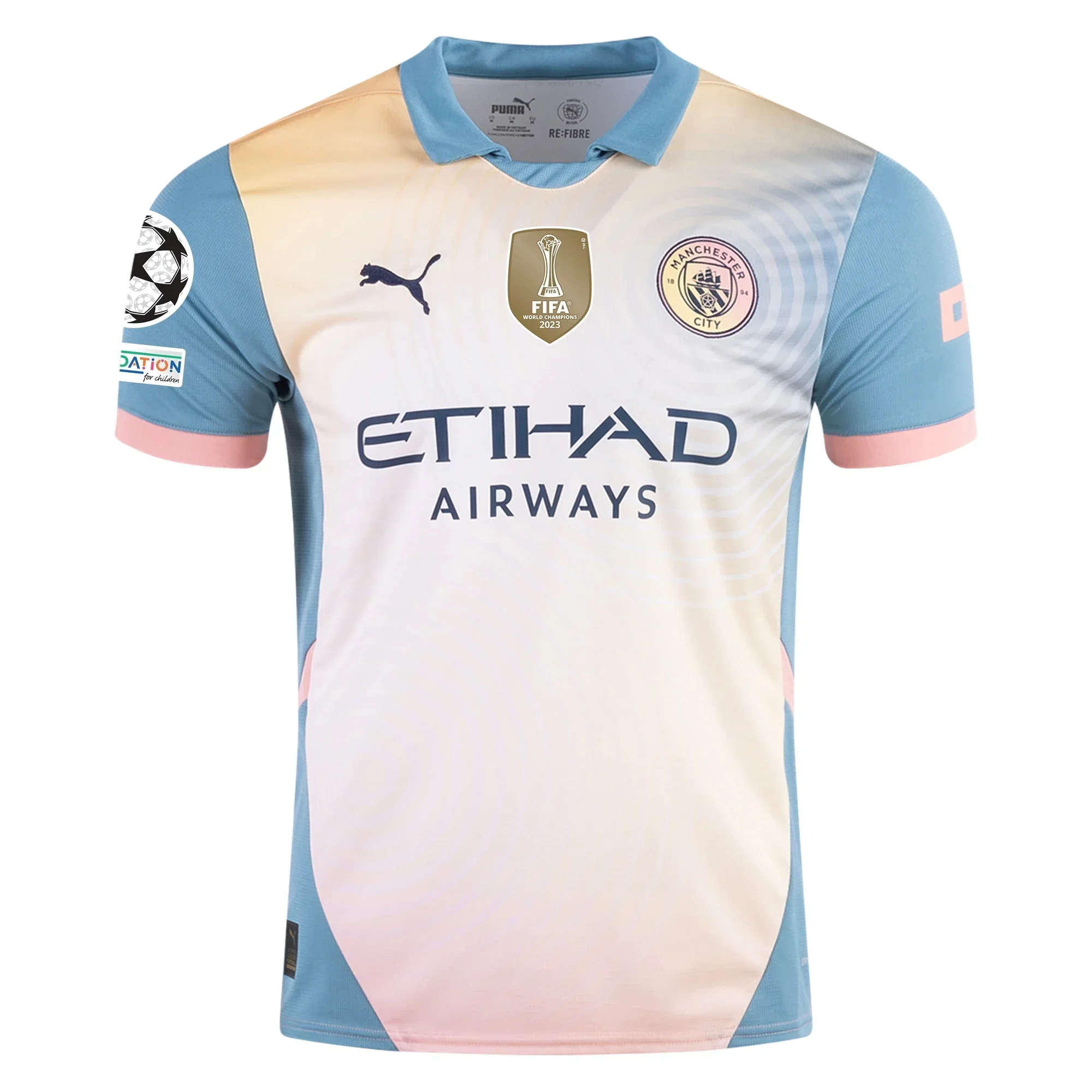 Manchester City Kevin De Bruyne Fourth Jersey w/ Champions League + Club World Cup Patch 24/25 (Packaging Rosebay/Bold Blue)