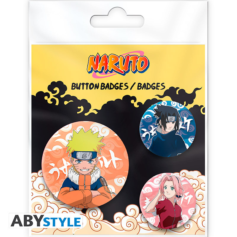 NARUTO Badge Pack Naruto, Sasuke, Sakura