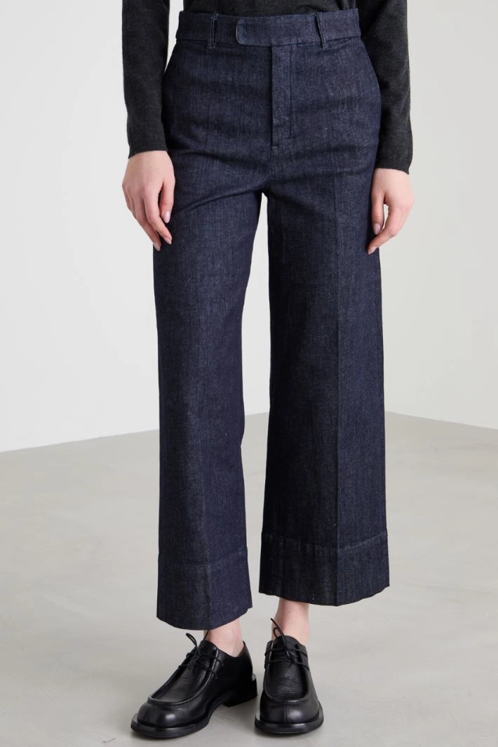 Stretch denim trousers - BLUE