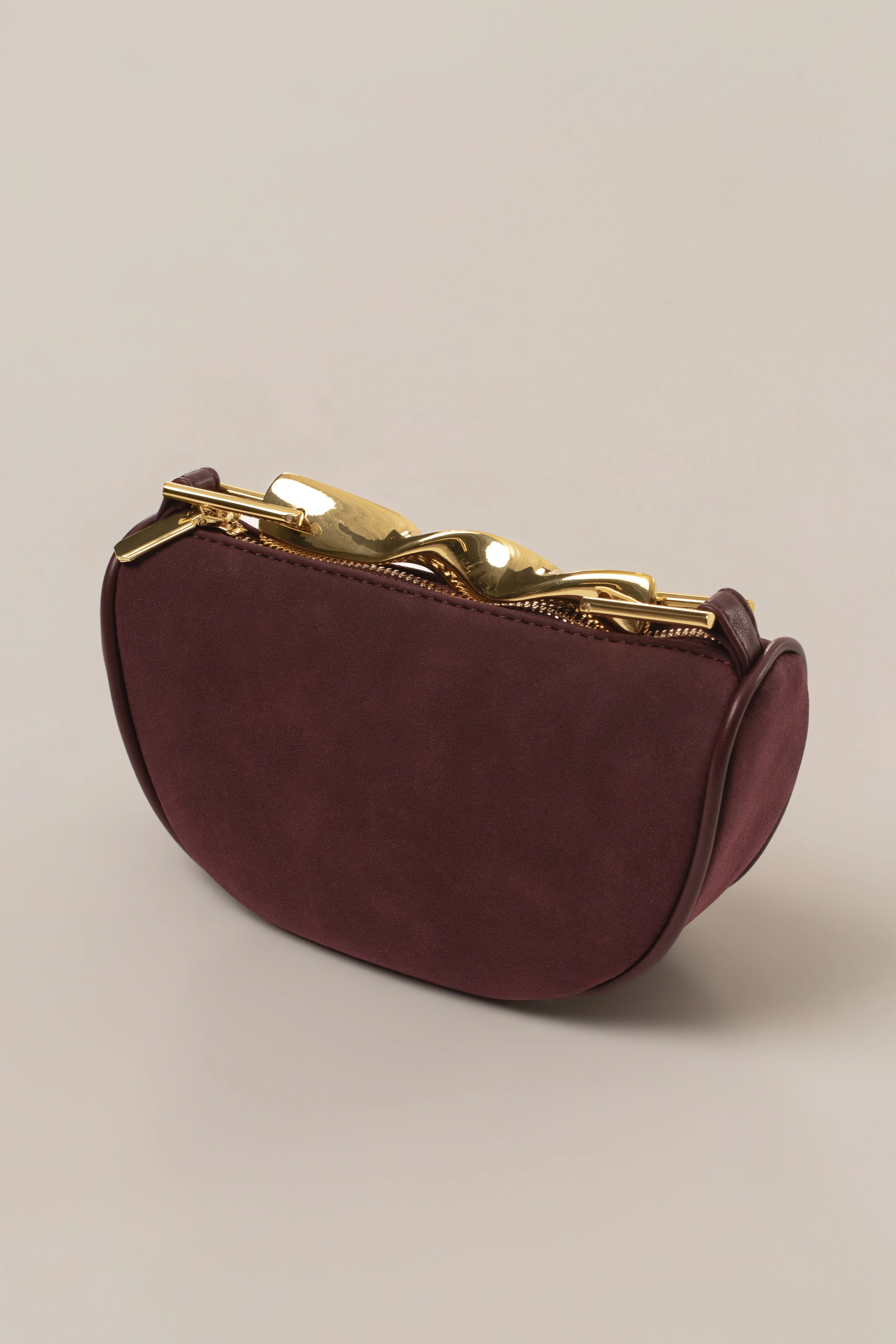 Burgundy Miami Crescent Handbag
