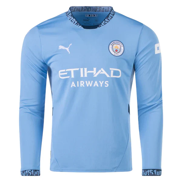 Manchester City Home Long Sleeve Jersey 24/25 (Team Light/Marine Blue)
