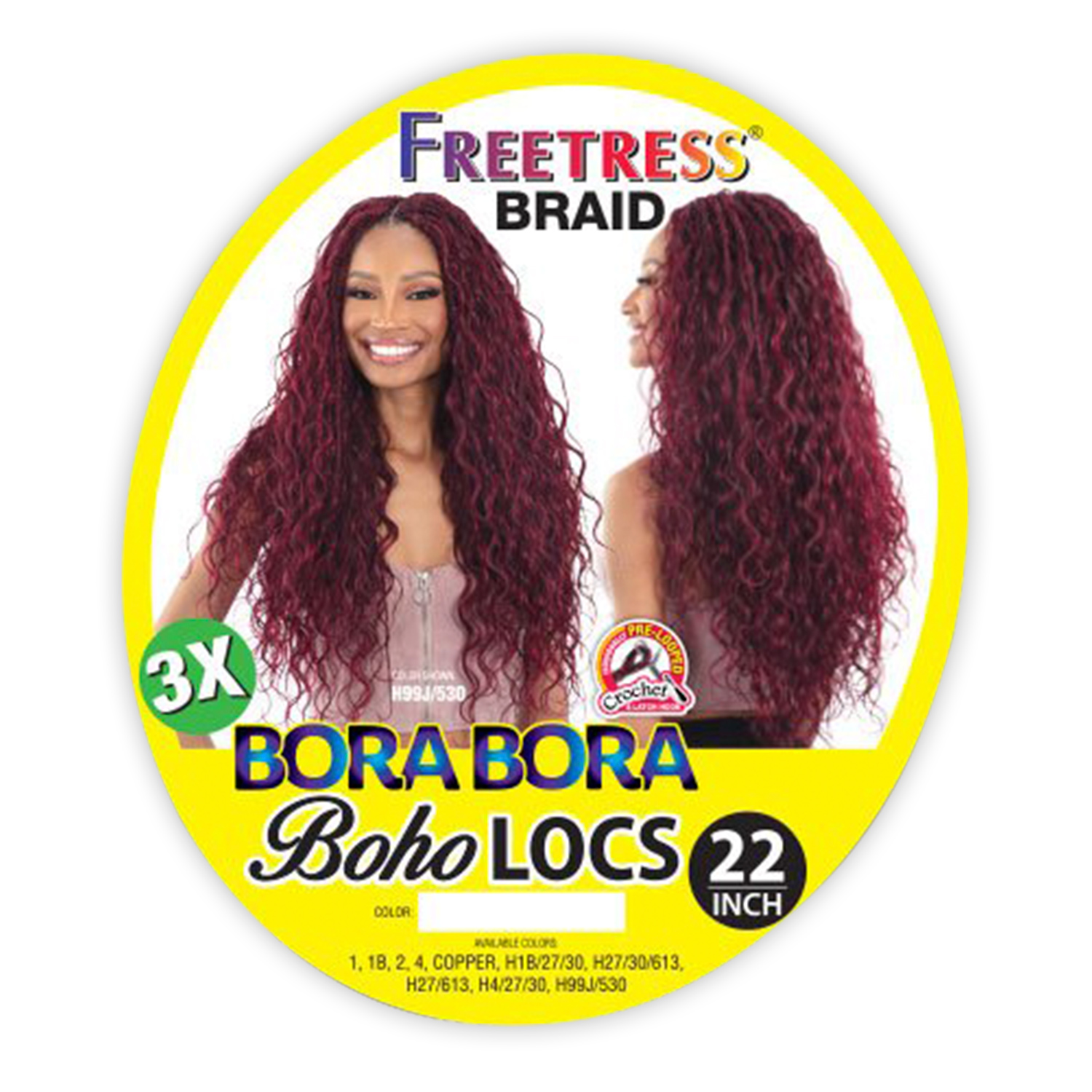 FreeTress Crochet Braids 3X Bora Bora Boho Locs 22