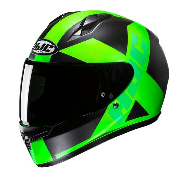 HJC C10 Full Face Helmet - TEZ - Black / GreenRef: Hj1083-C57606