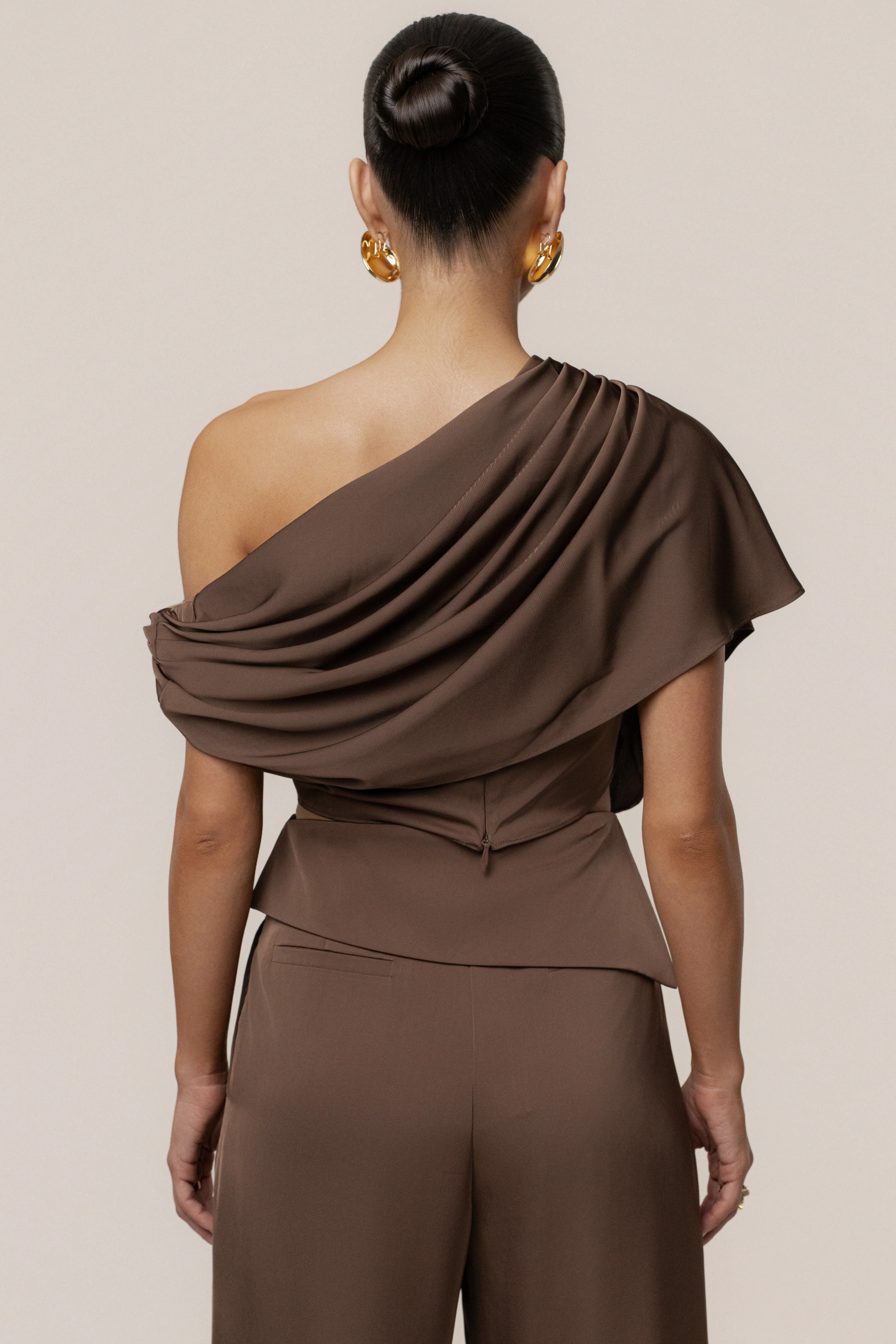 Chocolate Gleam and Glow Satin Top