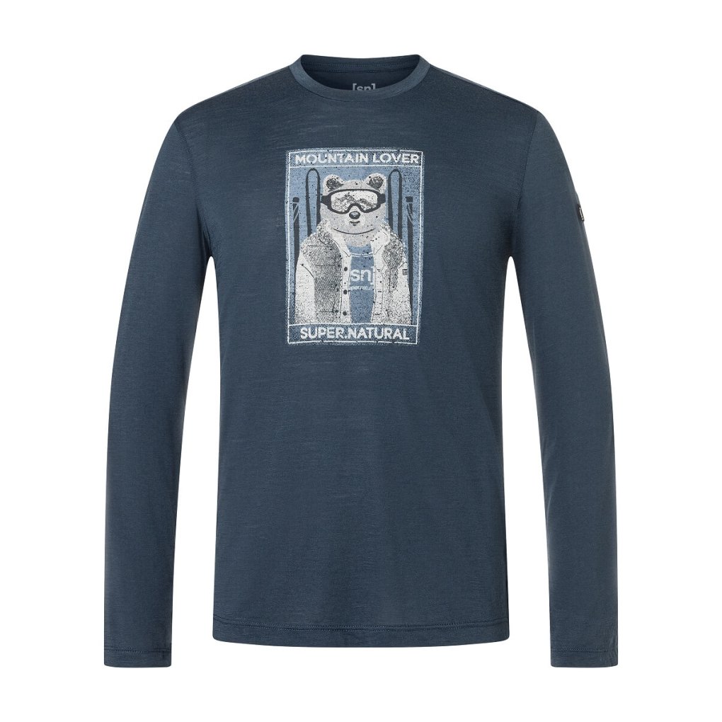 SUPER.NATURAL Bearski Longsleeve Men - Blueberry/Various