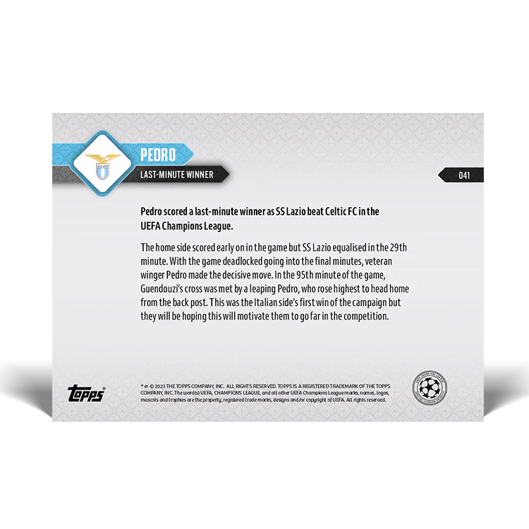 Topps UK - Pedro - Last-minute winner - UCL TOPPS NOW® Card #41