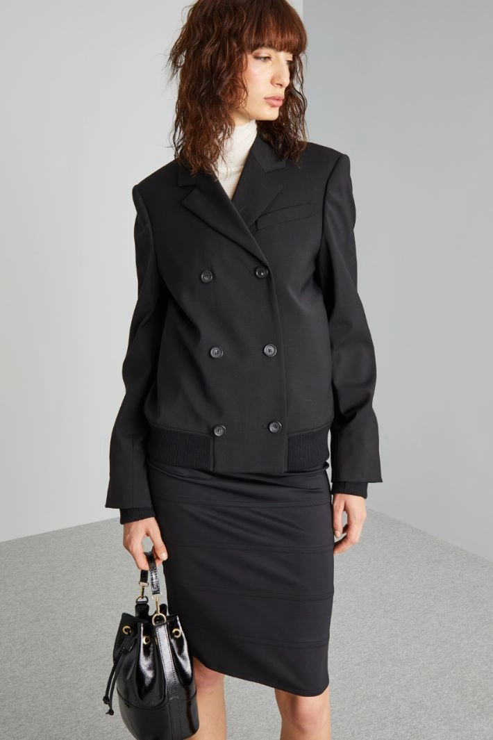 Canvas bomber-style jacket - BLACK