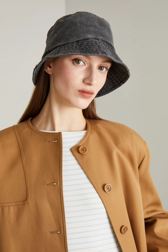 Denim fisherman hat - BLACK